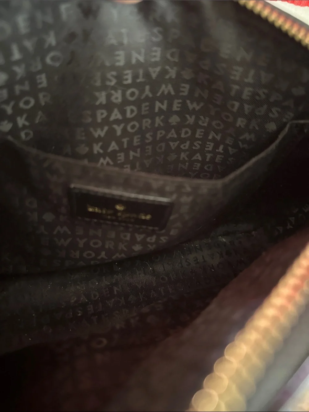 kate spade Black Leather Crossbody with Gold Plaque